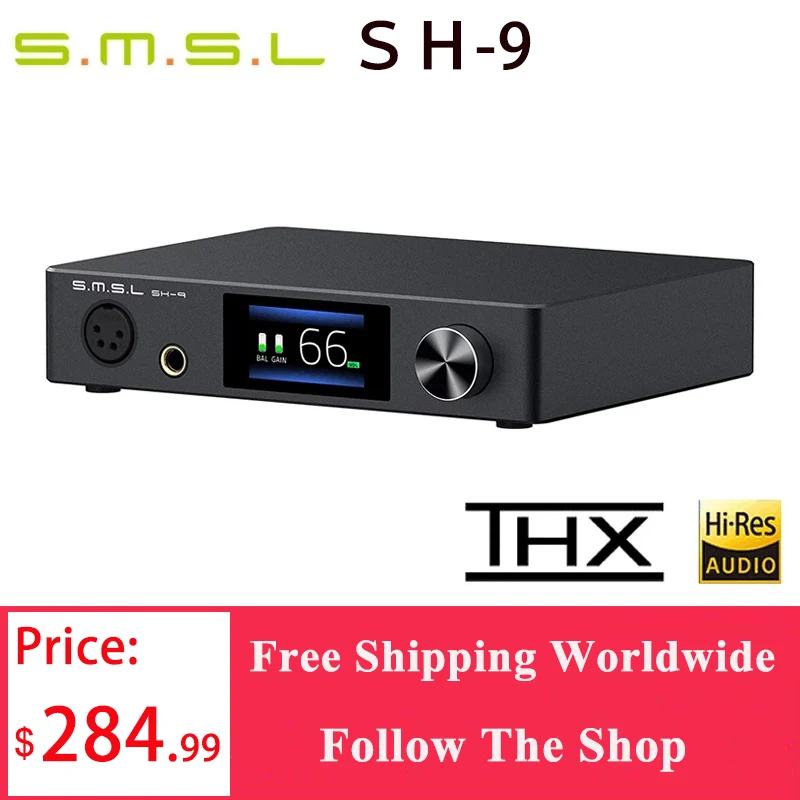 

SMSL SH-9 Earphone Amplifier THX AAA Technology RCA/XLR Input 6.35MM Balanced Headphone Amplifier SH9 SU9