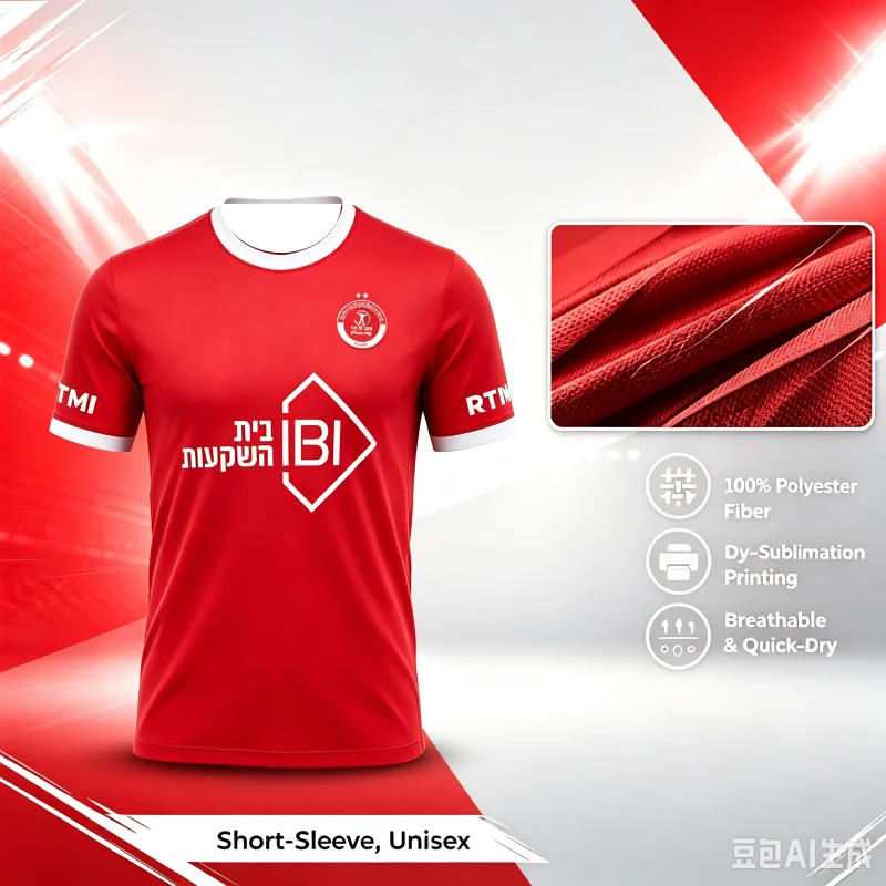 26-27 Hapoel Tel Aviv 3D-gedrucktes Eltern-Kind-Fußball-Sommer- und Herbst-Freizeit-Schnelltrocknungs-Fußball-T-Shirt für Männer und Frauen – Detail 2