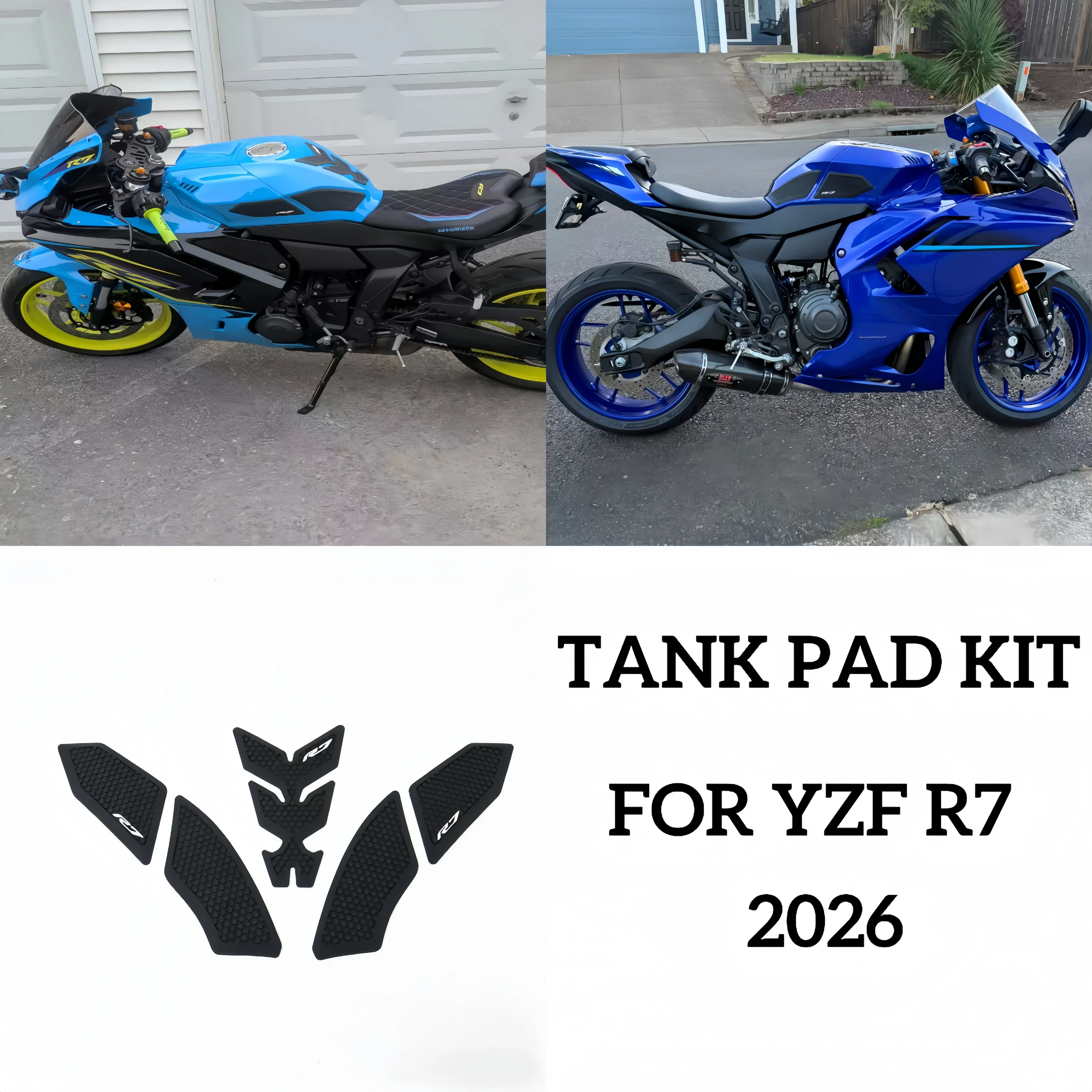 For Yamaha YZF-R7 2026For YZF R7 Motorcycle Tank Pad Rubber Anti Slip Tank Protector Traction Side Grip Pad For yamaha YZF R7 R7
