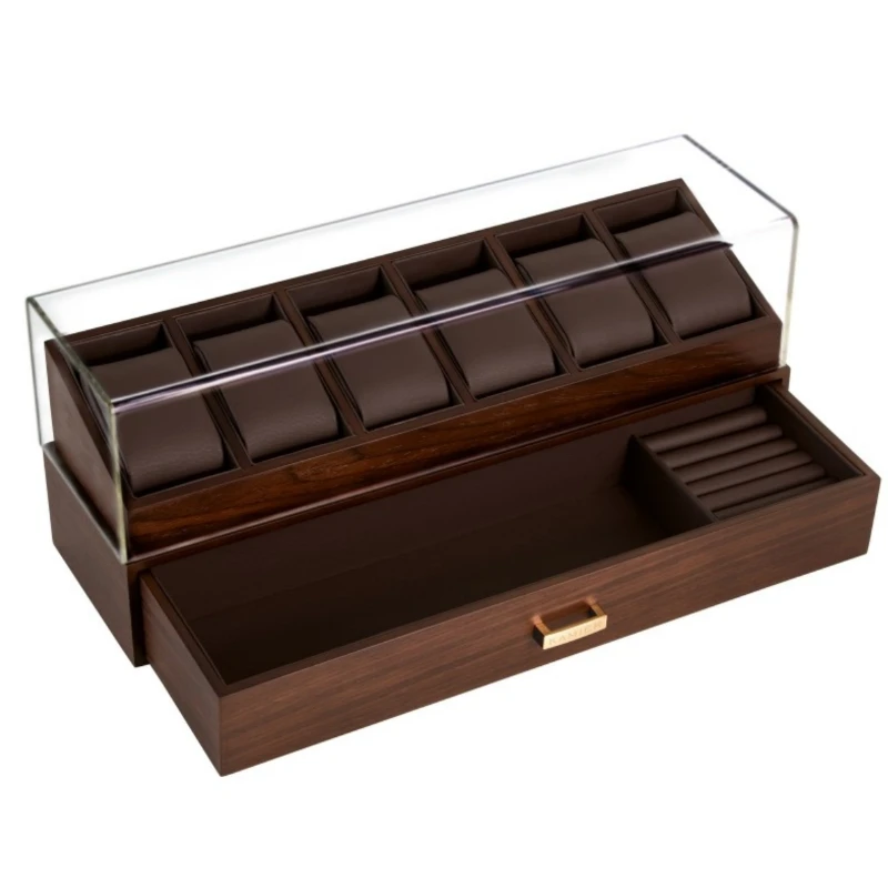 Jewelry watch integrated storage box exquisite watch bracelet wood dust-proof high-grade storage display box