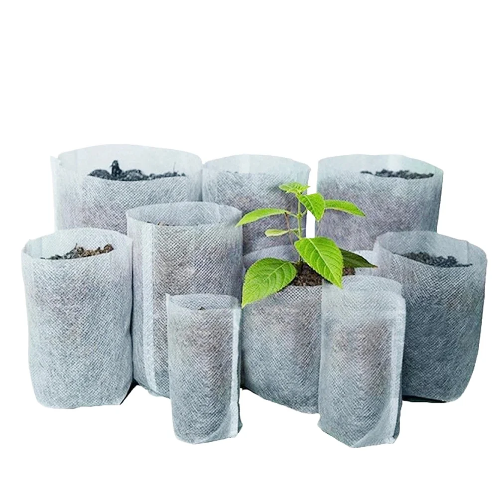 

100Pcs Plant Grow Bags Nursery Bags Seeds To Sow Flower Pots Biodegradable Non-woven Fabric For Home Garden Accessories Tools