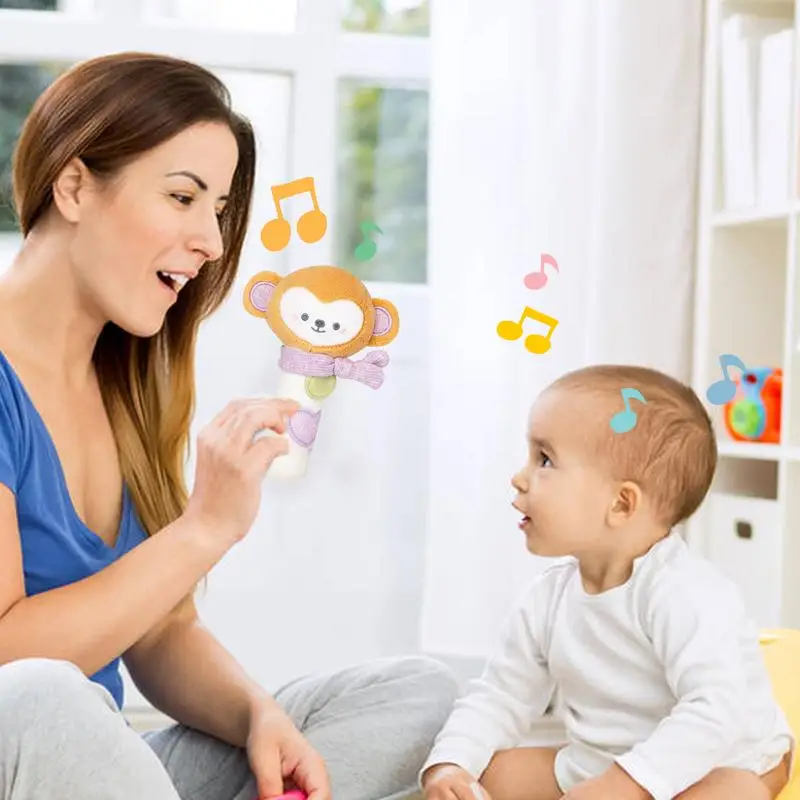 Sonajeros para bebés de 0 a 6 meses, juguetes sensoriales de mano para bebés, juguetes para la dentición del bebé, sonajero ergonómico de animales, juguetes sensoriales para la dentición