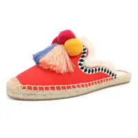 Women's Slippers  Espadrilles  Fluffy Ball Mule Slides Sale -  Rubber Hemp Shoes Outside Spring  women  sandals - Image 5