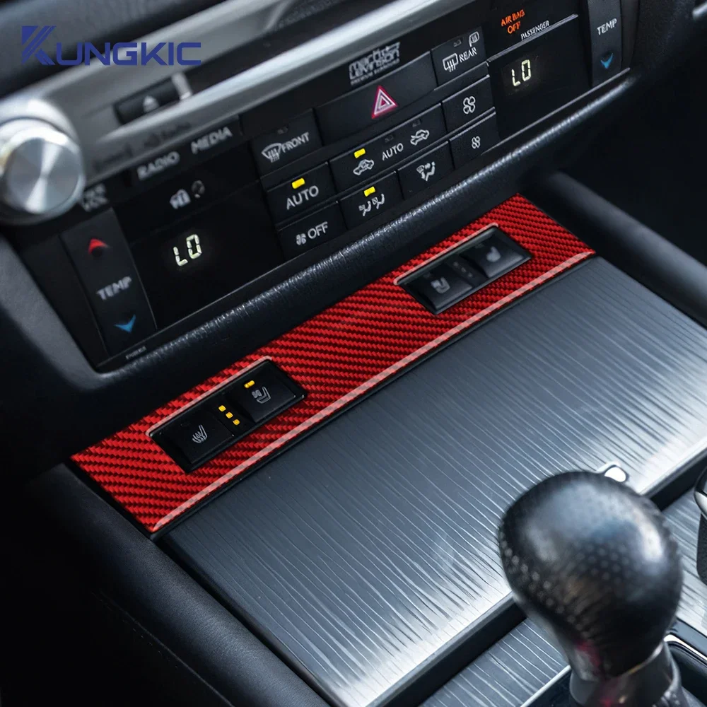 

For Lexus GS GS300 GS250 GS350 GS300h GS450h Lexus 2012-2019 LHD RHD Real Soft Carbon Fiber Car Seat Heating Button Frame Trim