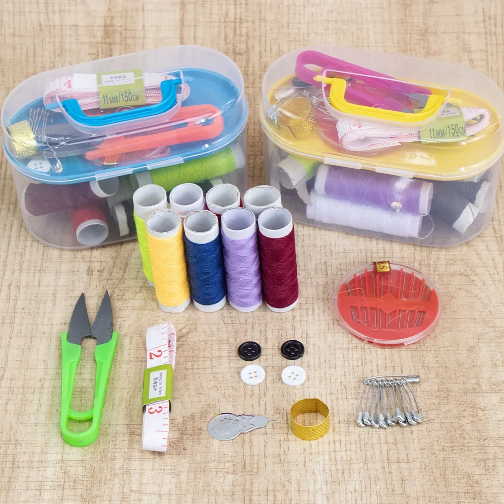 Complete DIY Sewing Kit for Hand Quilting Embroidery and Stitching Includes Multi-function Sewing Box with Accessories and Tools