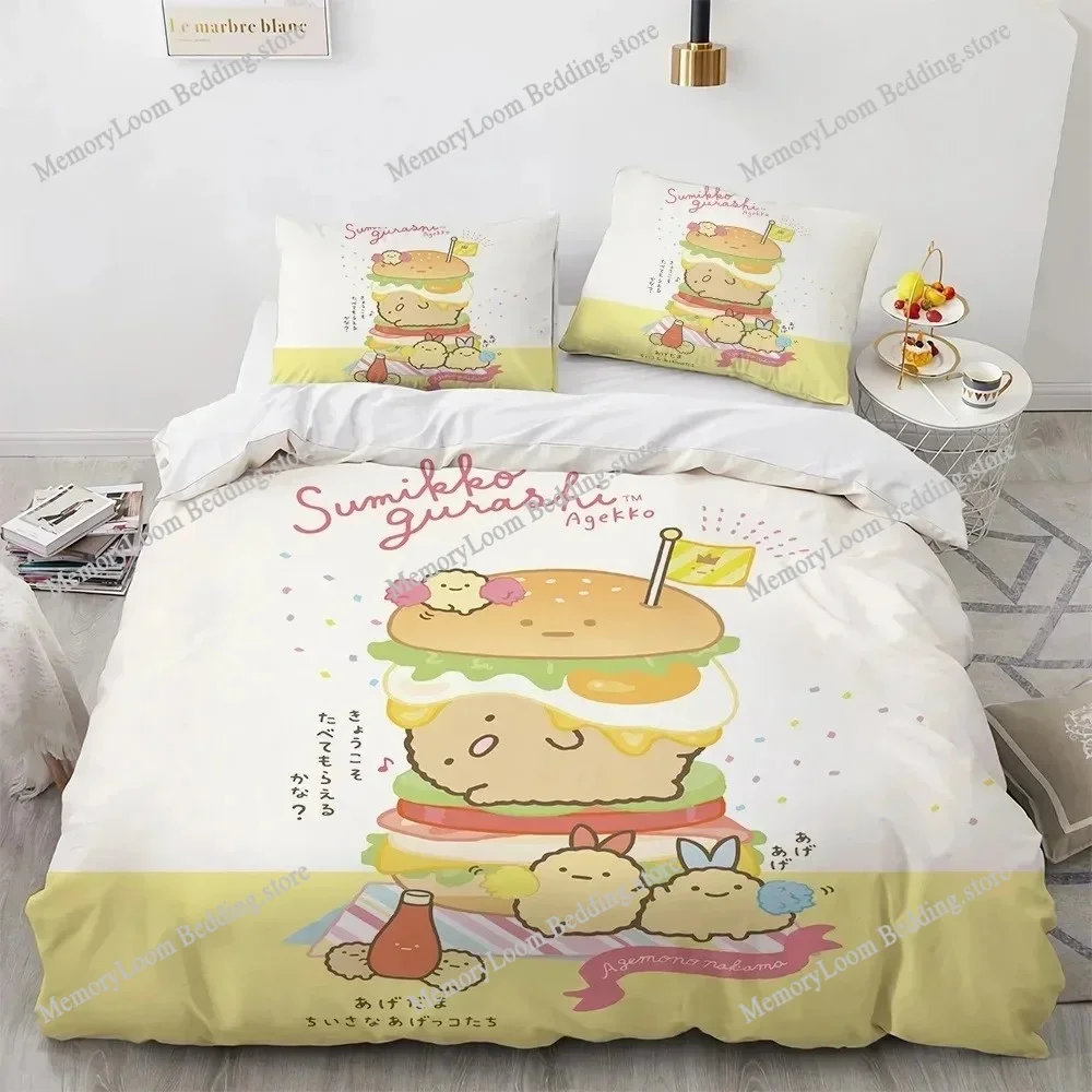 

Anime Kawaii Cartoon Sumikko Gurashi Bedding Set Boys Girls Twin Queen Size Duvet Cover Pillowcase Bed Kids Adult