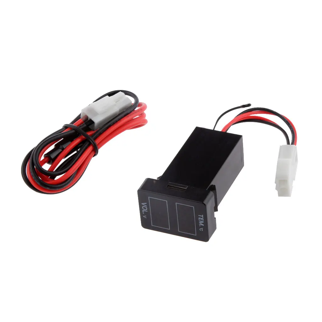 

Двойной светодиодный цифровой вольтметр напряжения аккумулятора, термометр для Prado 150 200