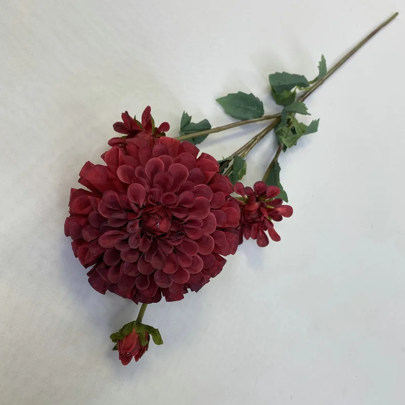 3 Stück Künstliche Seidenblumen Dahlie Hochzeitsdekoration Hintergrund-Layout Heimdekorationen Künstliche Dahlie Party Tisch Blumenarrangements – Detail 9