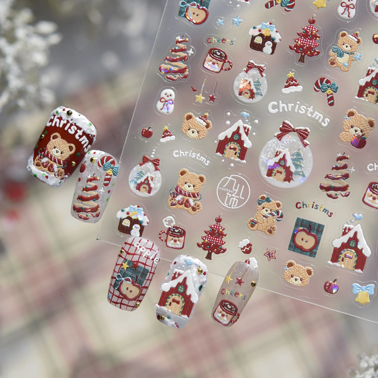 Блестящие 5D наклейки для ногт – обзор и цена Nail Art Xmas Stickers