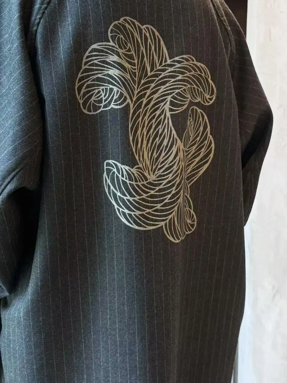 

Свободная повседневная рубашка с длинным рукавом из шерстяной смеси и льна с вертикальными полосками и принтом в виде веревок, модная рубашка на пуговицах для пар