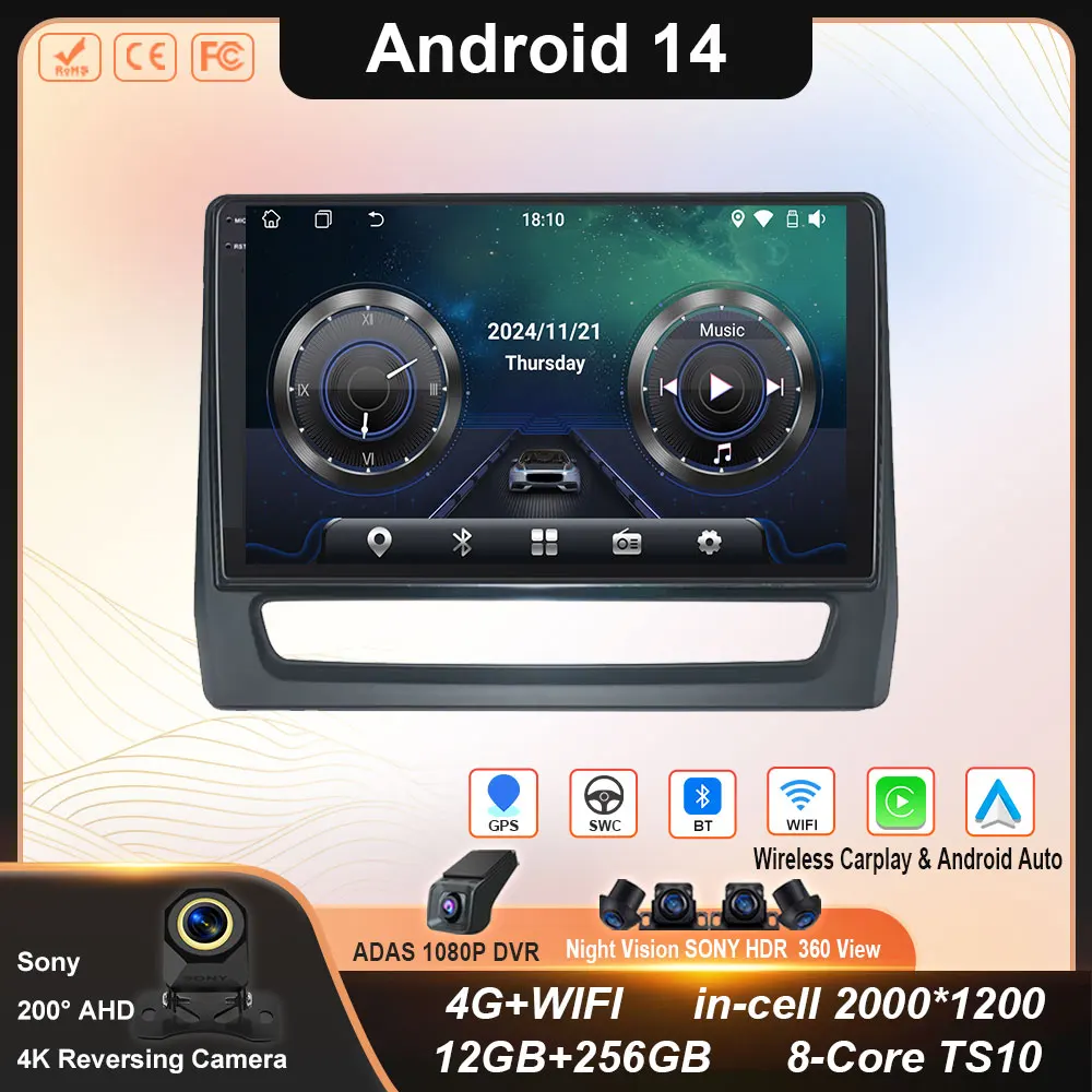 

Android 14 For Mitsubishi ASX 2020 2021 2022 Car Radio Multimedia Video Player GPS Navigation Head Unit Carplay Auto 360 Camera
