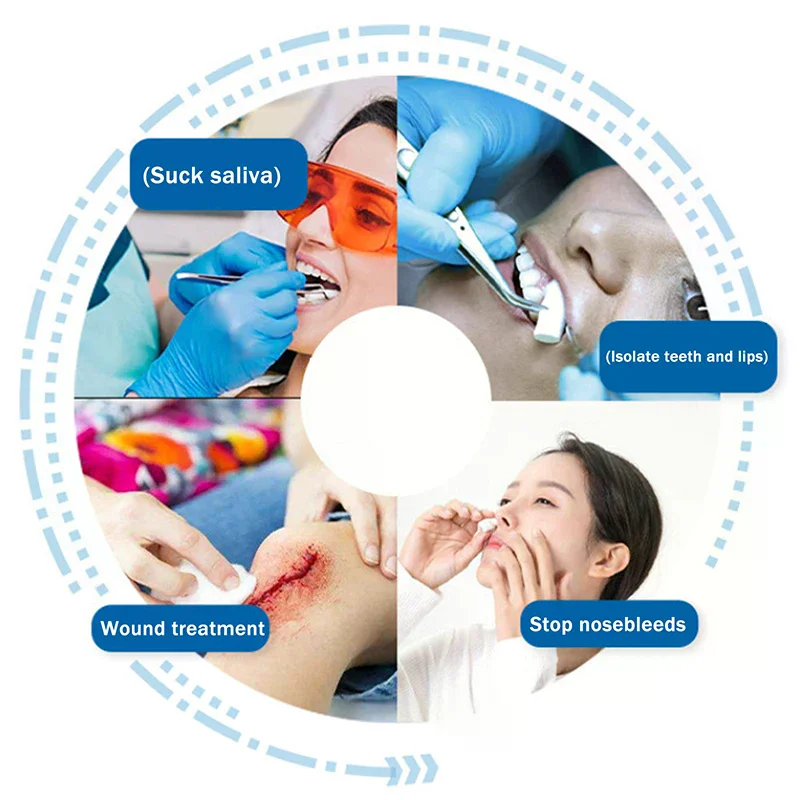 50/100/200 قطعة لفة قطن الأسنان المتاح مواد طبيب الأسنان منتج تبييض الأسنان عالية الامتصاص لوازم جراحية مرقئ
