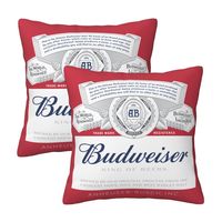 NEW Budweiser Fashion Pillowcases Decorative Pillow Covers Soft and Cozy 2 PCS