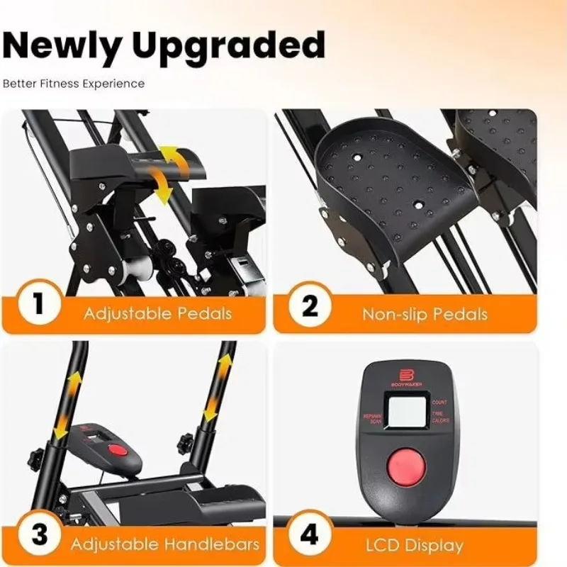 New Multi-Function Stair Climber Machine Home Fitness Exercise Mountaineering Machine Foldable Stair Climber