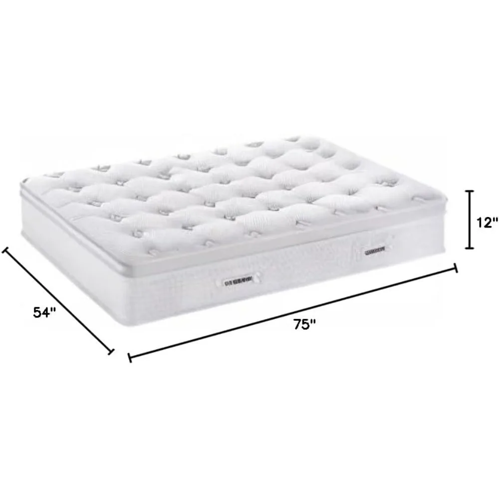 Full Size Mattress - 12 Inch Cool Memory Foam & Spring Hybrid Mattress with Breathable Cover - Motion Isolation