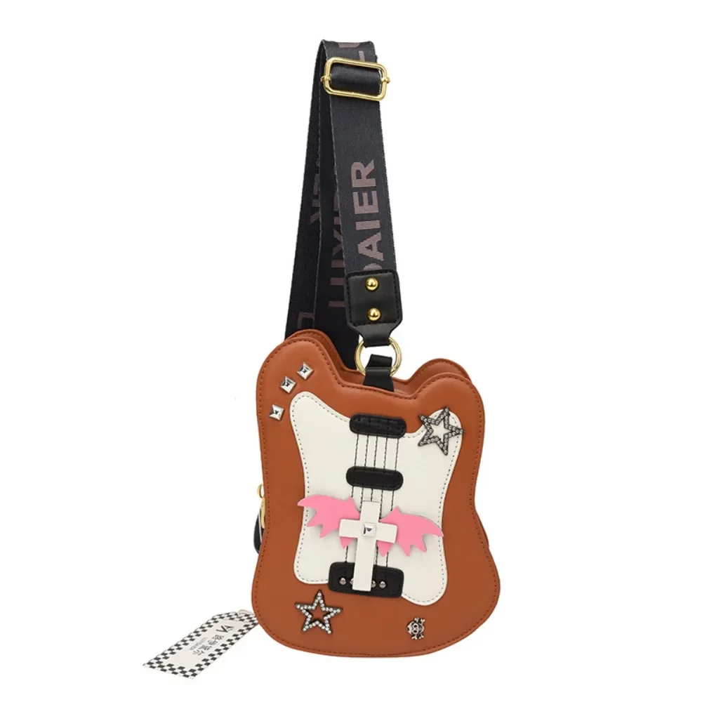 Personalized And Creative Women's Bag 2024 New Guitar Shaped Shoulder Bag Exquisite Design Girls Cute And Funny Crossbody Bags