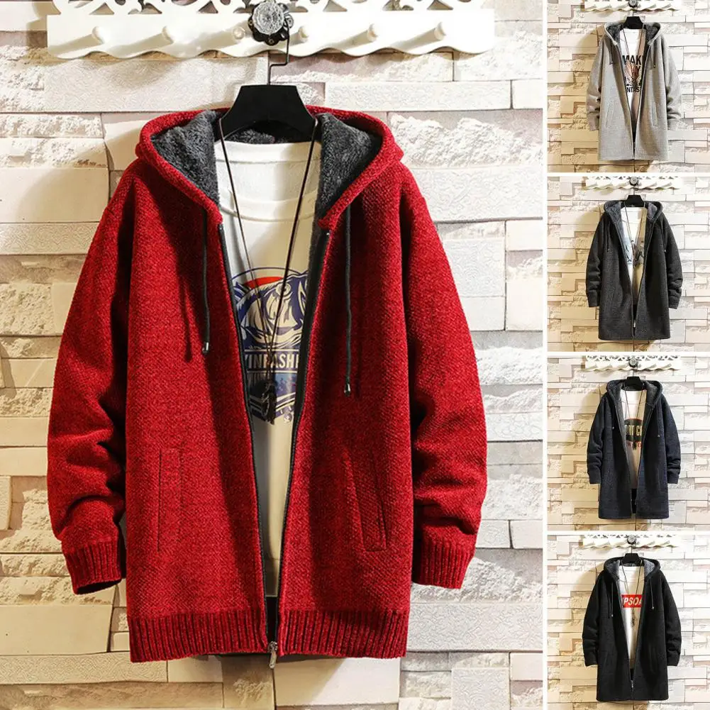 ミディアムロングカーディガンセーター,暖かいジッパーコート,カジュアルなナイトウェア,メンズ服,新しい秋冬コレクション