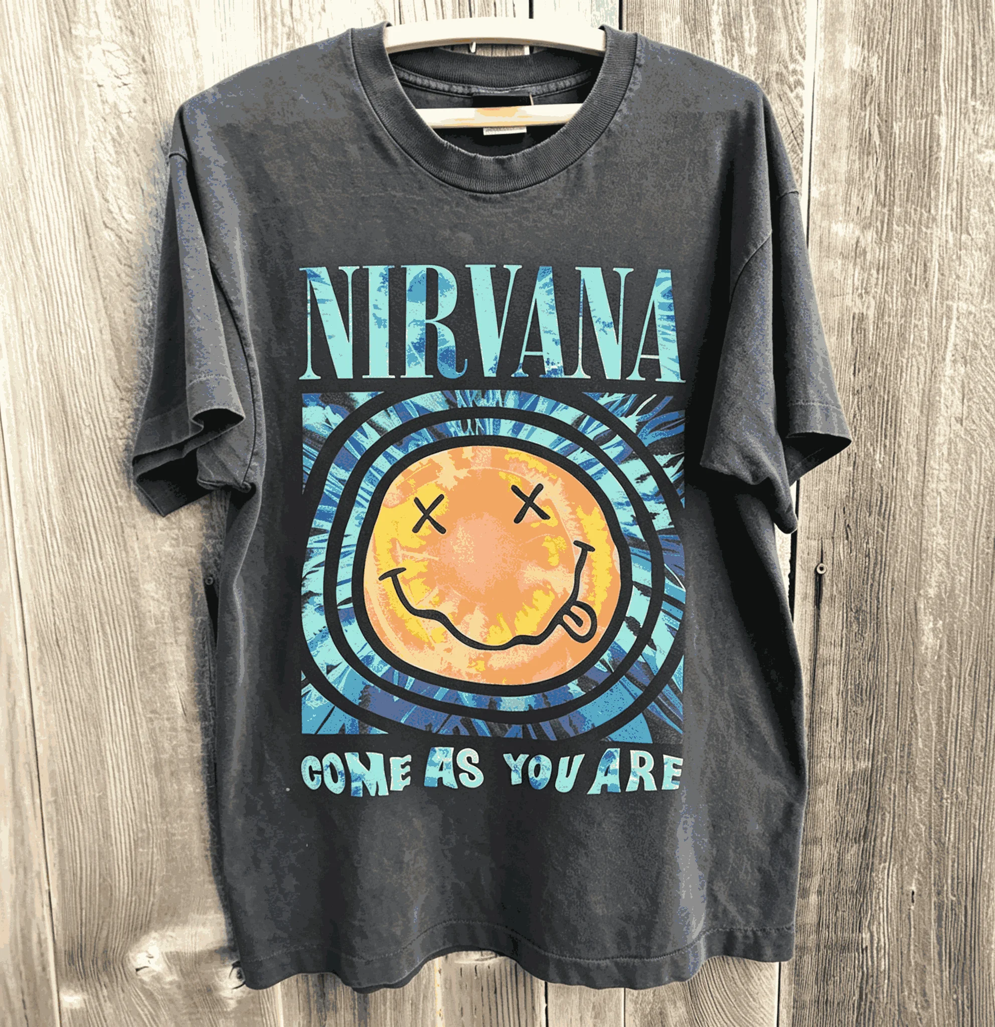 Nirvana Vintage Washed Retro Harajuku Oversized Unisex T-shirt Streetwear Trendy Cotton Casual Streetwear Fashion high quality