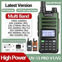 BaoFeng UV-13 PRO V1 V2 High Power Multi Band Walkie Talkie Type C Charger Long Range outdoor camping Hunting Ham Two Way Radio