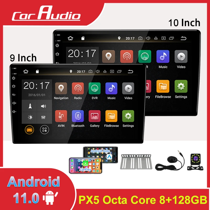 

Android 9/10 Inch Universal Car Stereo Radio 2 Din 8 Core Multimedia Video Player Built-in Carplay& Android Auto / WIFI / GPS