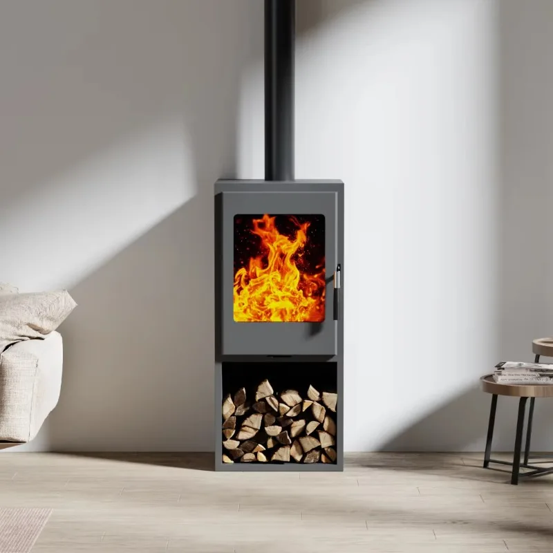 

Современный классический декоративный деревянный электрический камин, отдельно стоящий со стальной вставкой с дистанционным управлением для внутреннего использования