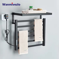 Black/White Electric Towel Rack Digital Display Energy Saving Electric Aluminum Towel Holder Electric Towel Heater Thermostatic