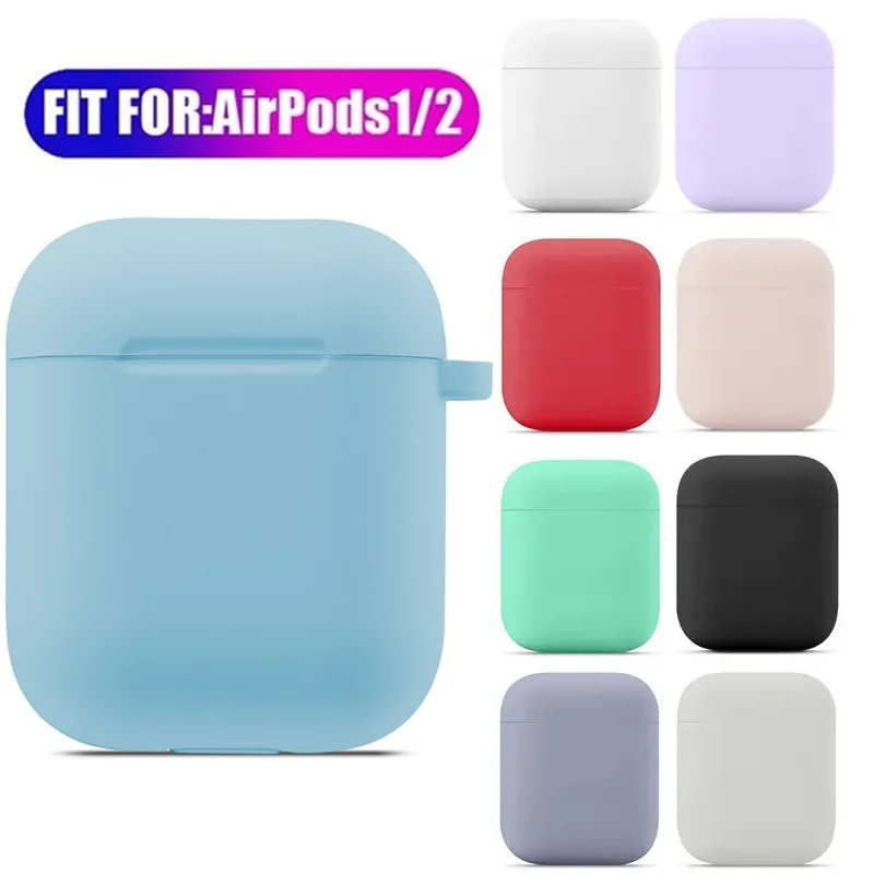 Soft Silicone Protective Case For Air Pods 1/2 Wireless Earbuds Case Cover Dustproof Protective Sleeve For Outdoor Sports Carry