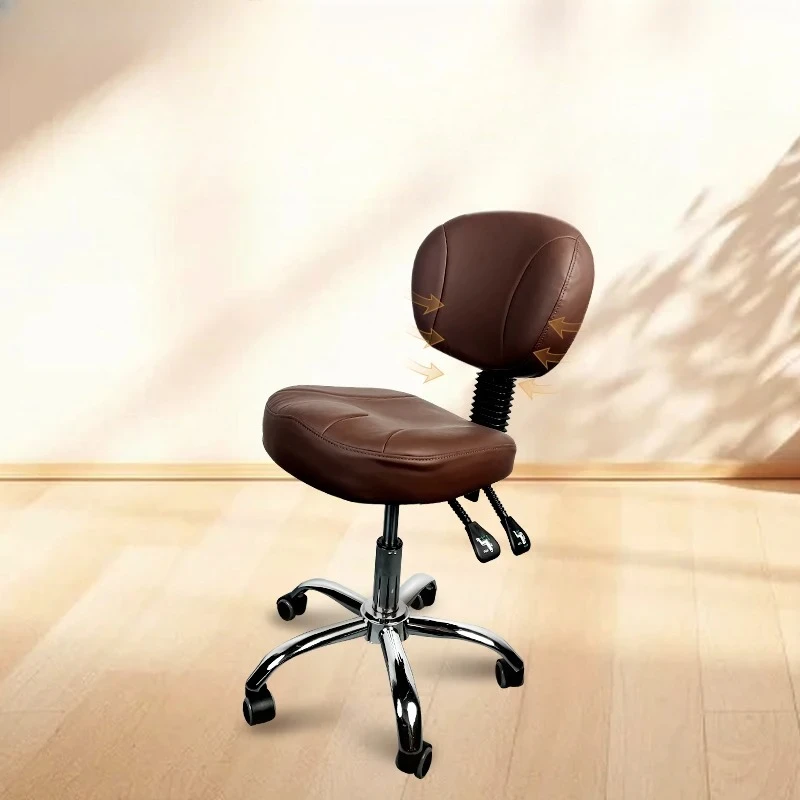 ‌Ergonomic Dental Chair with Footrest - Adjustable Nurse Stool, PU Leather Salon Chair, Hydraulic Operation Seat for Clinic