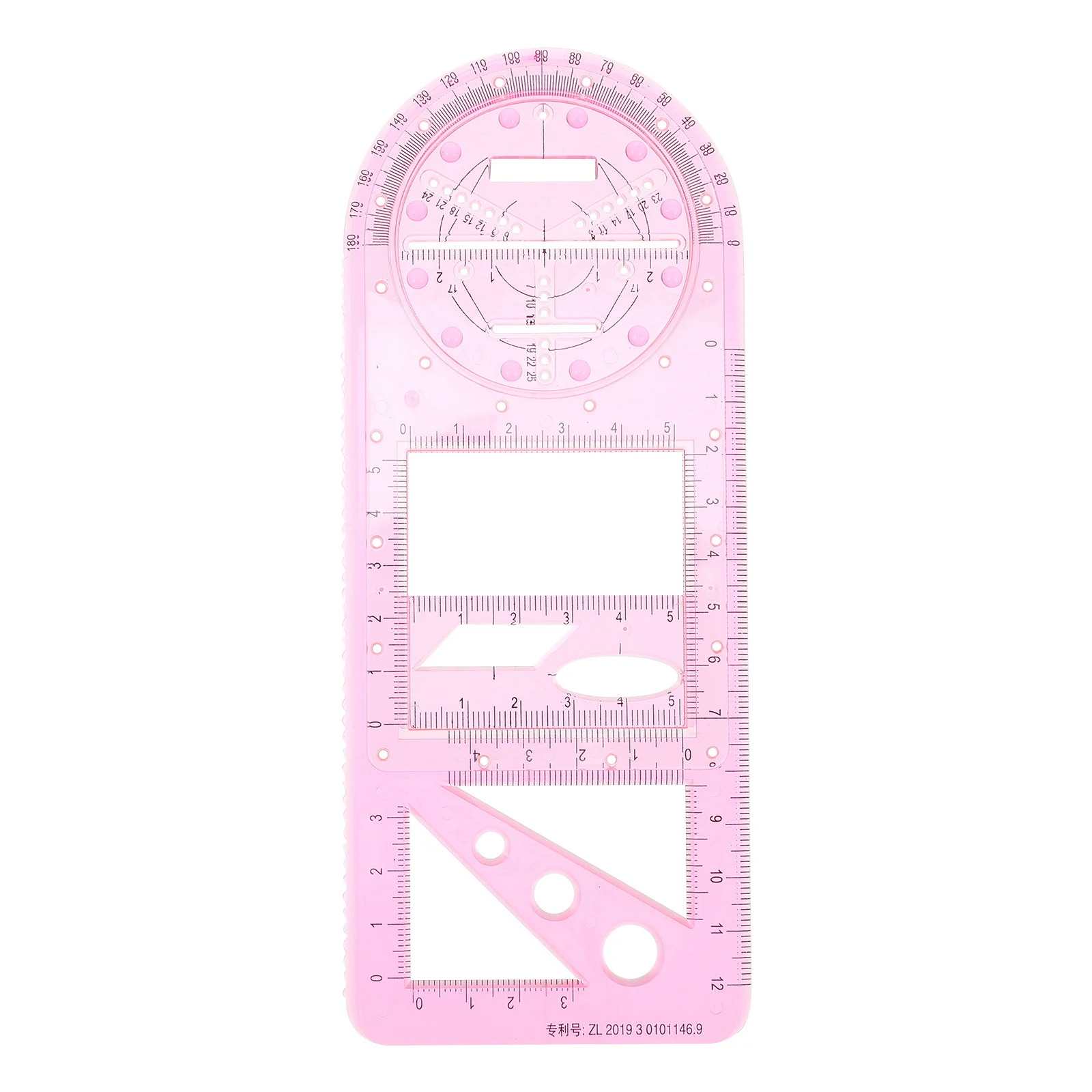 

Geometric Drawing Ruler Set Multipurpose Plastic Ruler for Students Teachers Home Office Use Practical Math Learning