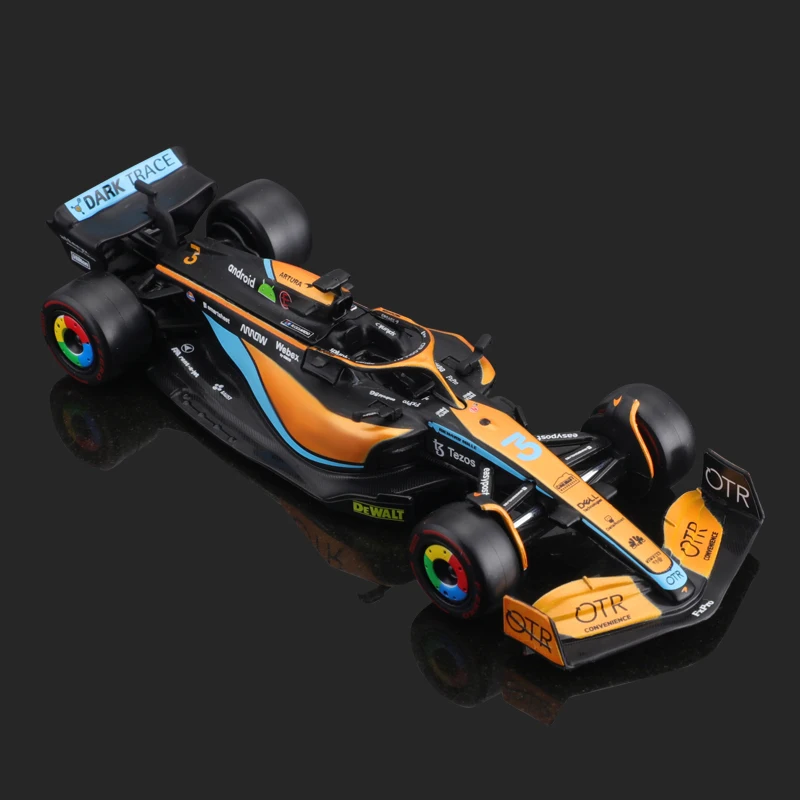 Bburago-Fundido liga de luxo veículo modelo brinquedo, Lando Norris, F1 McLaren, MCL36, #3, Daniel Ricciardo, 1:43, 2022, #4