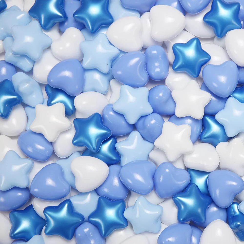 

100pcs Plastic Ball Pit Balls Heart & Star Shape with Bags for Kids Ball Pit and Pool Toys