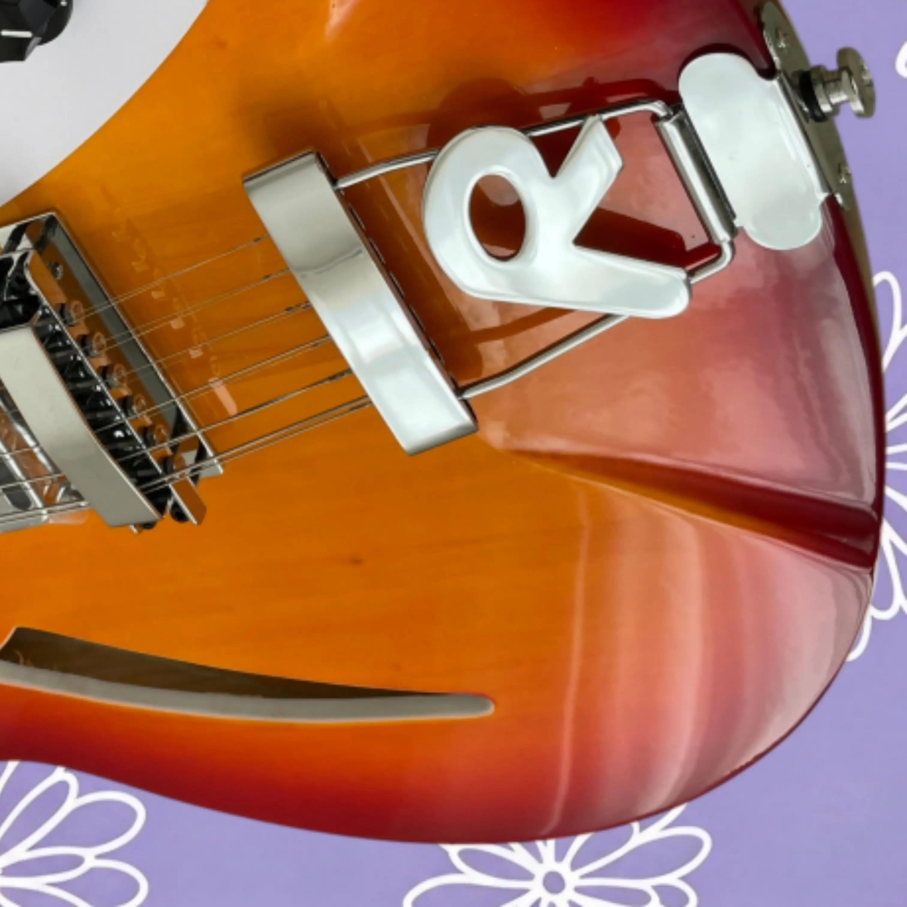 Sunset Gradient 12-String Semi-Hollow Electric Guitar, Front & Back Body Binding Guitars, 21-Fret Rosewood Fretboard Guitarra