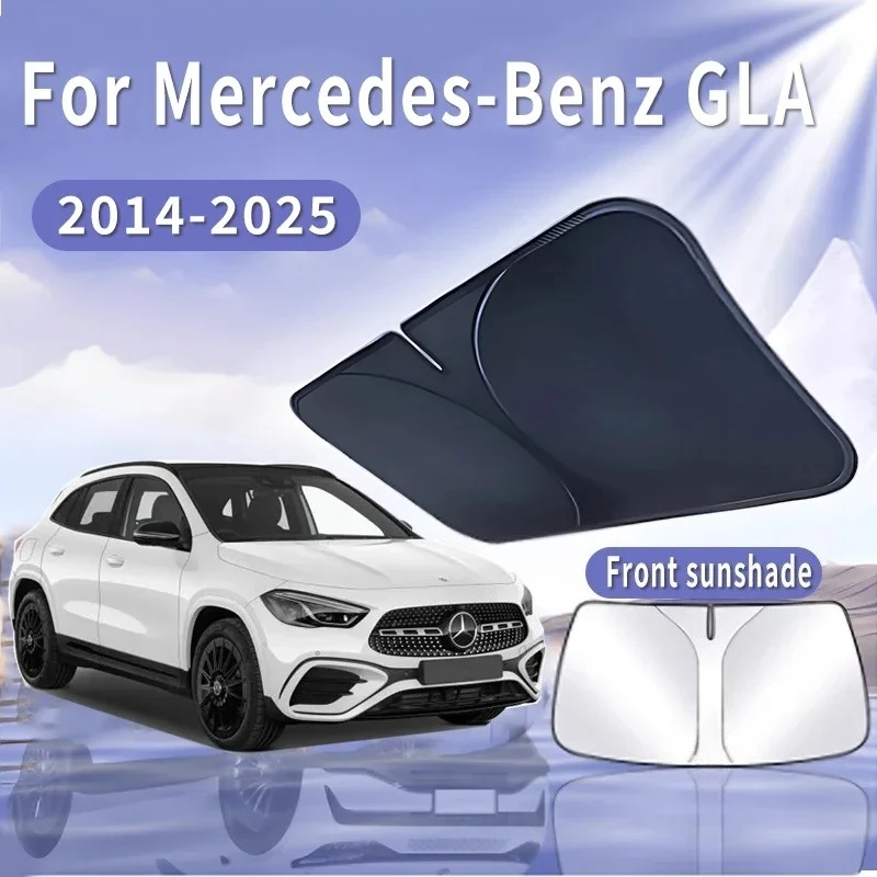 

Складной автомобильный солнцезащитный козырек для Mercedes-Benz GLA 2014 ~ 2025, солнцезащитный козырек на лобовое стекло, теплоизоляция, летнее охлаждение, автоаксессуары
