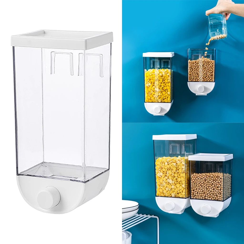 Wall Mount Dry Dispenser Cereal Dispenser- Grain Rice Container, 1000/1500ml