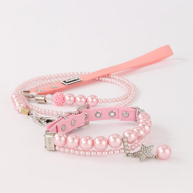 

Precious Gemstone Jewelry Design Tiger-Shaped Diamond-Studded Pet Collar Leash Set Small Dogs Cute Girl Puppy Leash