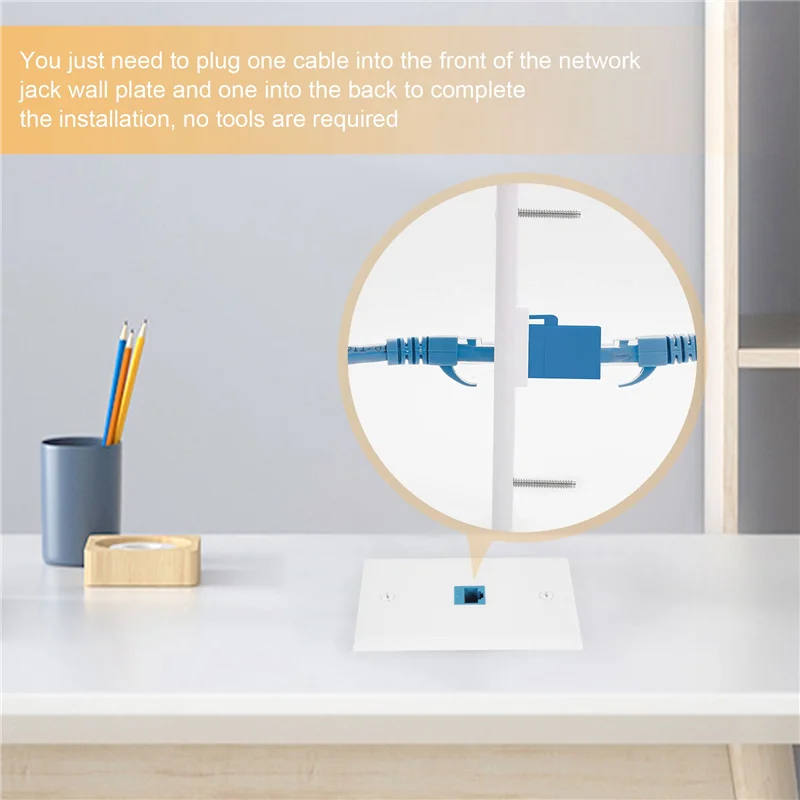 لوحة حائط إيثرنت مكونة من قطعتين، لوحات وجه مضمنة بمقبس RJ45 Cat6 أنثى إلى أنثى