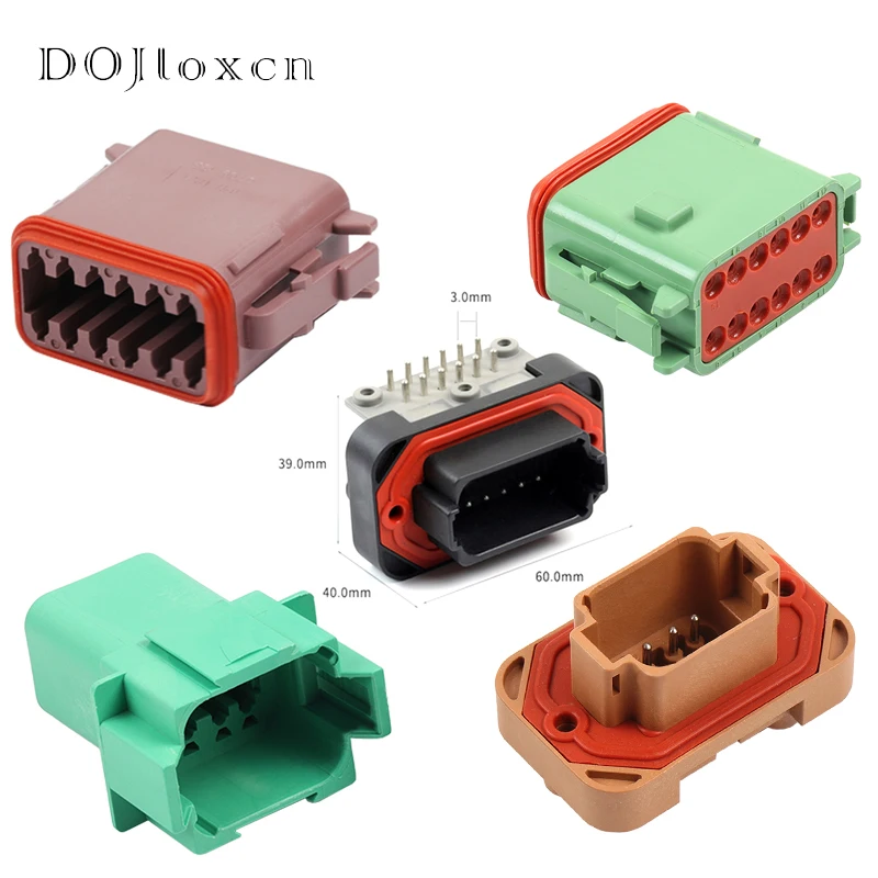 1 Set DT06-08SD Deutsch 8 12 Pin Connector Waterproof Male Female Pair Wiring Plug DT04-08PD DT15-08PD DT04-08PB-L012 DT06-08SC