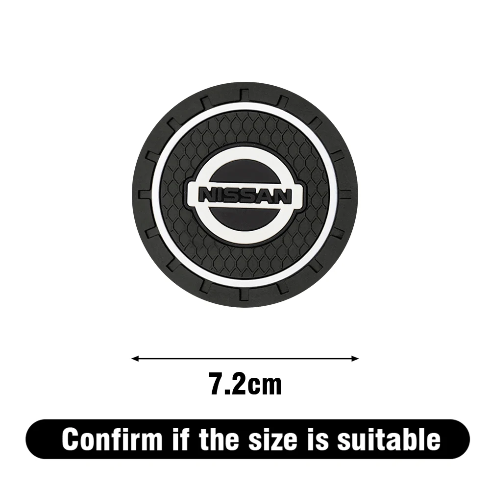 2pcs Car Coaster Water Cup Holder Anti-Slip Mat Phone Glasses Non Slip Pad For Nissan J10 X-Trail Qashqai Juke Leaf Micra NOTE