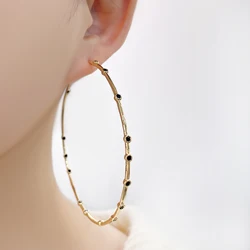 MHS.SUN Fashion Gold Plated Big Circle Hoop Earrings for Women Zircon Round Earrings Hip Hop Piercing Ear Jewelry Party Gifts
