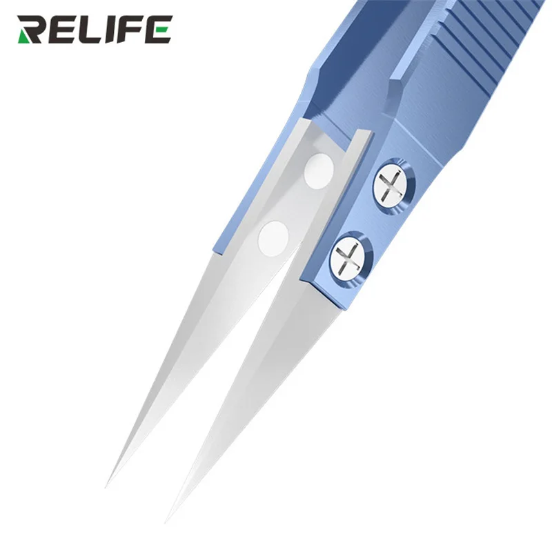 RELIFE RT-11E Высокоточный титановый сплав, керамические аксессуары, прямые изогнутые антистатические летающие зажимы для проводов