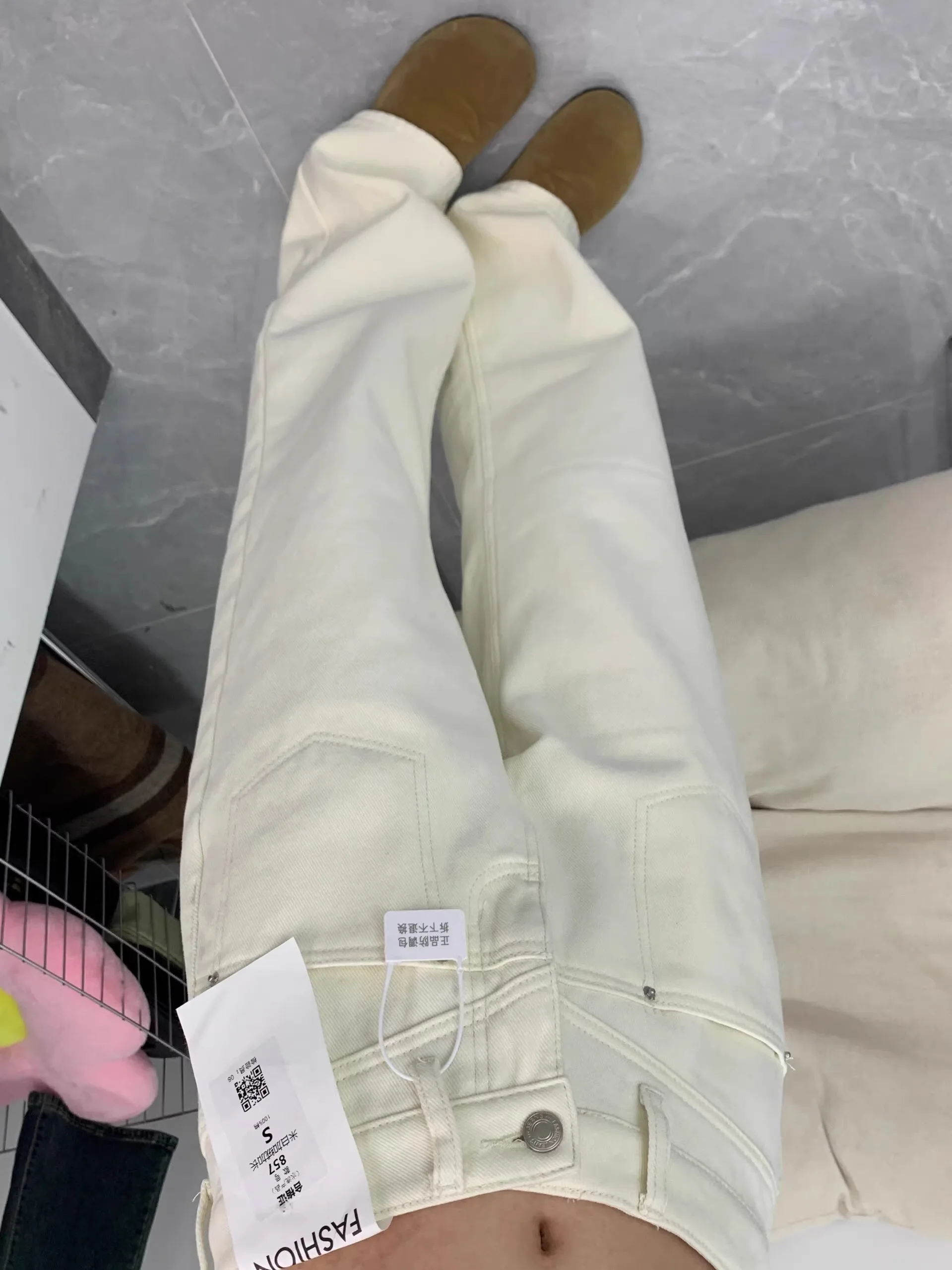 

Loose Straight Leg High Waist Jeans Women's Khaki Spring New Style Design Slimming Wide Leg Pants Korean Version Denim Jeans