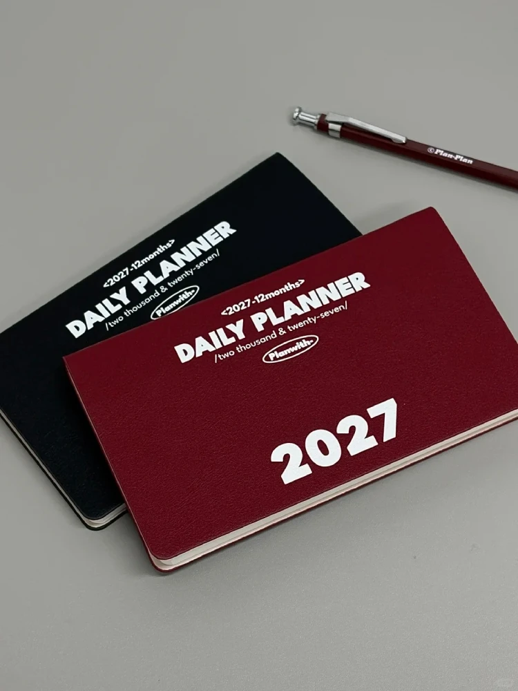 Planwith 2027 Slim Weekly Planner Narrow/Flipped Up Multi-Color Hardcover Layout Agenda Notebook with Free Writing Zone Handbook