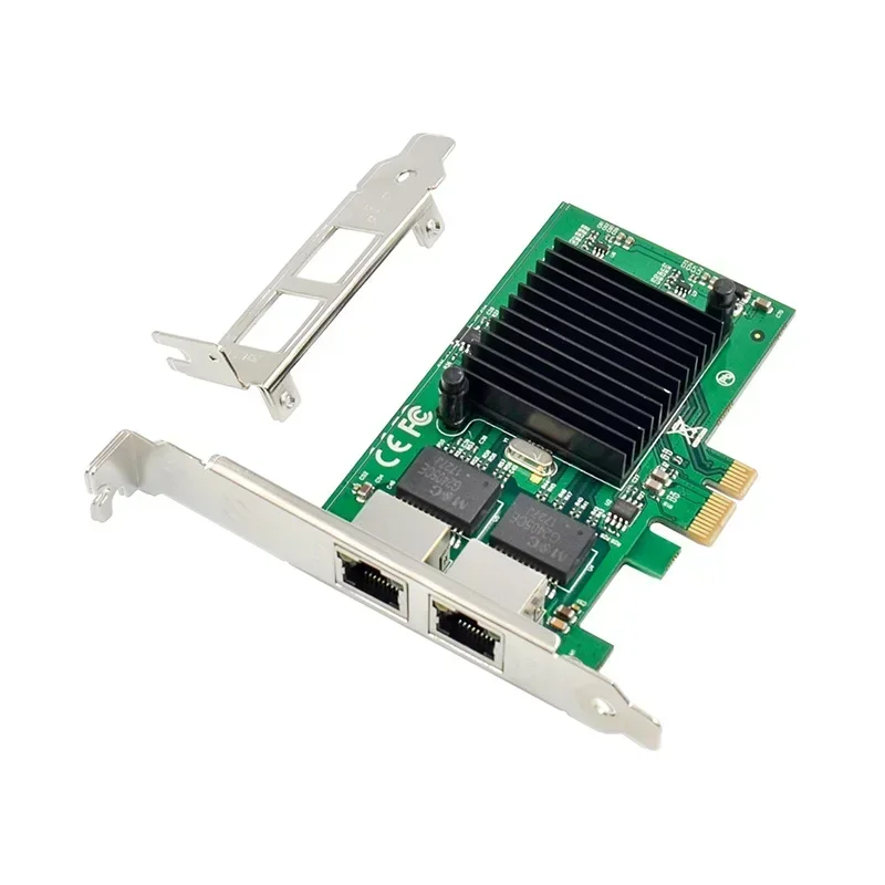 

2 RJ45 Port Internal PCIe X1 Dual Gigabit Ethernet LAN Network Card Server Adapter Chip Intel JL82575 10/100/1000Mbps