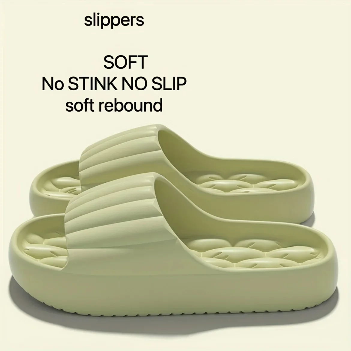 Women's Ultra-Comfortable EVA Slippers - Quick-Dry, Soft Sole, Light Green Open-Toe Slip-Ons for Indoor Use,Hand Washable