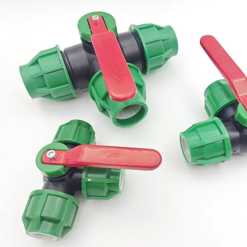 PE pipe three-way water separation valve with switch ball valve PE pipe fittings quick connection fast water pipe joint tee switch