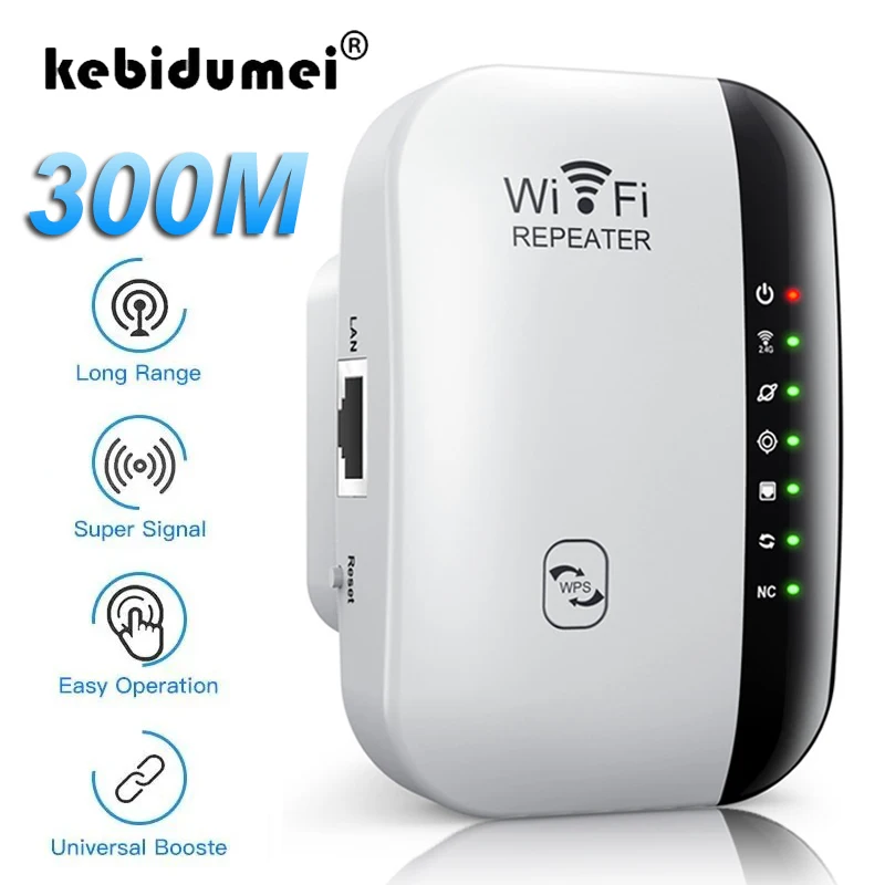 

300Mbps Wireless WIFI Repeater 2.4G WiFi Extender Router 802.11N Signal Booster Amplifier Network Card Adapter for Office Home