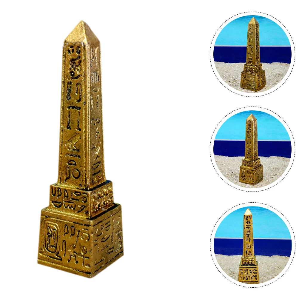 Egyptian Obelisk Psychological Sandbox Unique Decor Tower Ornament Souvenir for Home Resin Statue Figurine