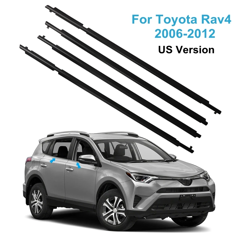 Car Outer Windows Rubber Weatherstrip For Toyota Rav4 2006-2012 US Version Waterproof Rainproof Strip Belt Trim 75710-0R020