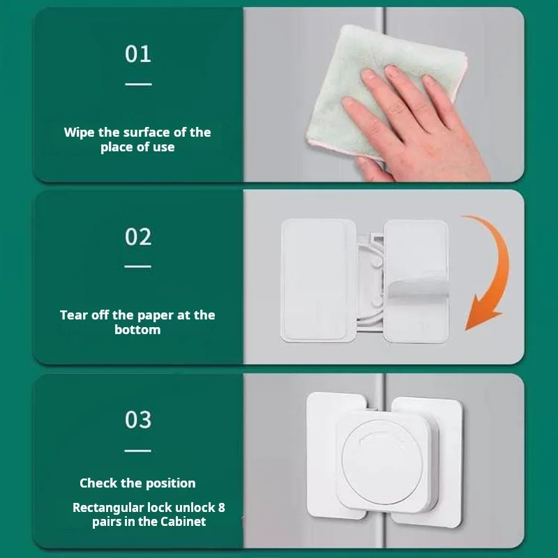 Child Safety Home Refrigerator Lock Baby Anti Open Fridge Freezer Door Locks Multifunctional Cabinet Buckle Toddler Kids Protect