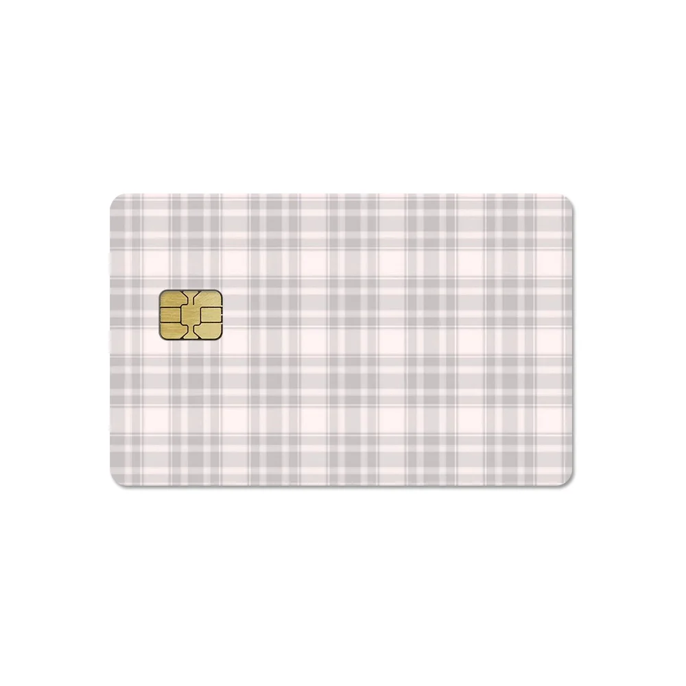 Minimalist Style Light Pink Dot Striped Lattice Card Sticker DIY Mini Star Bowknot Debit Card Decorate PVC Film Skin Stickers